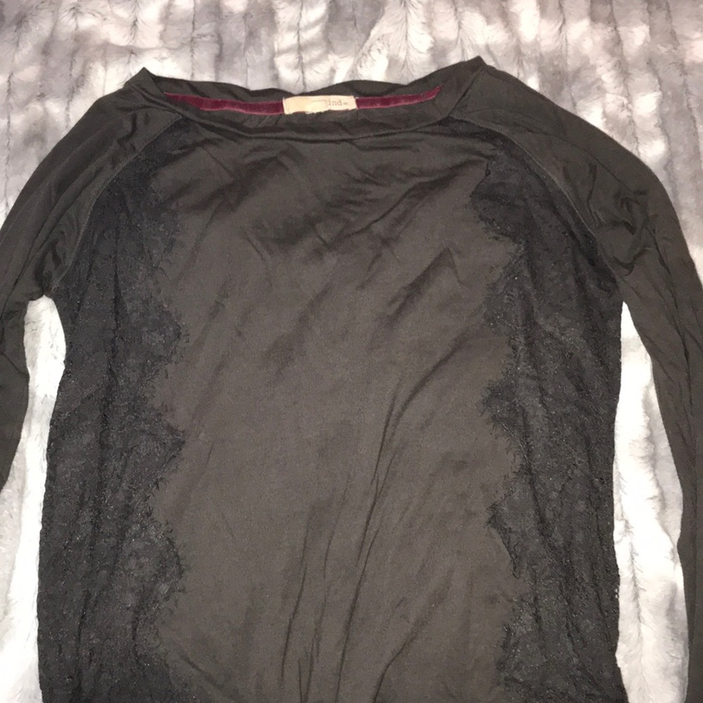 Grey lace long sleeve